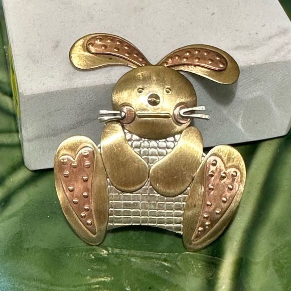 Source Unknown Jewelry - Cute Mixed Metal Rabbit Eater Bunny Brooch Pin